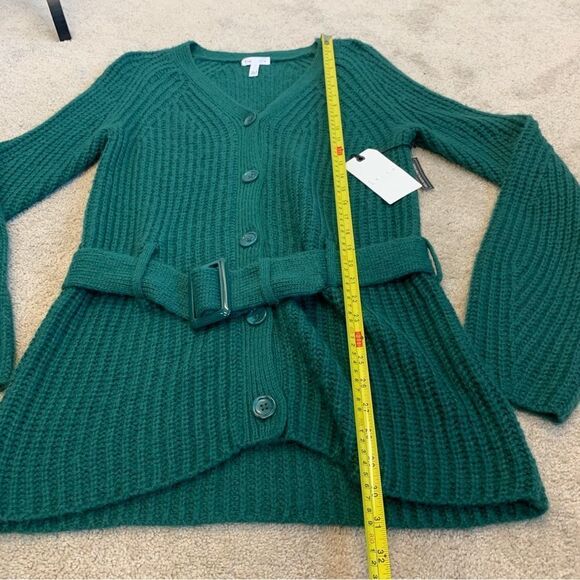 LEITH dark green belted cardigan sweater Sz S NWT - Picture 10 of 11